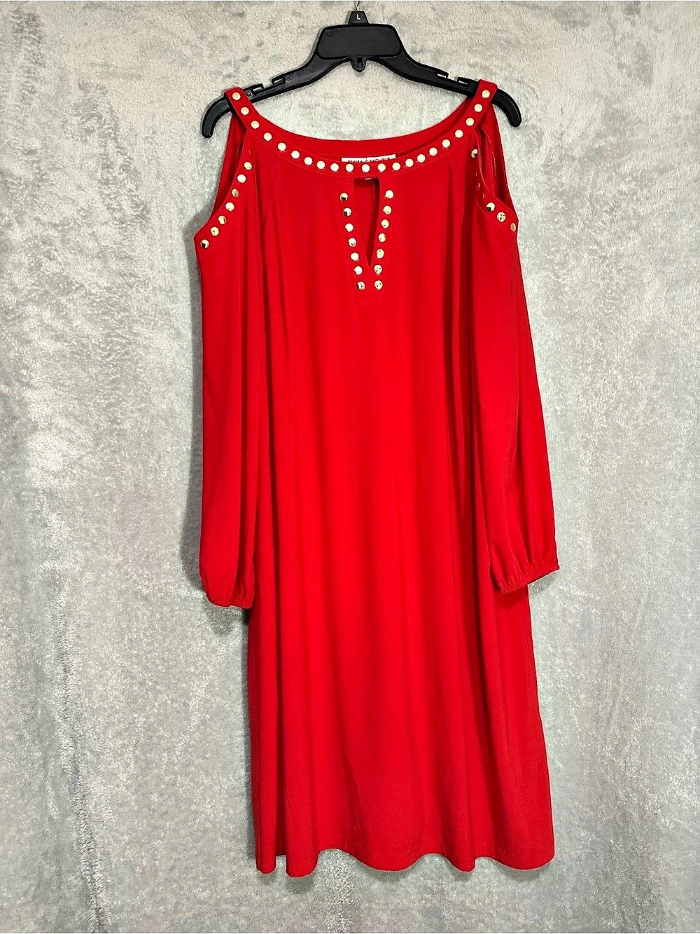 Emma & Michele Embellished Midi Dress Red Medium Like New